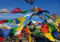 Grußkarte Gebetsfahnen im Himalaya