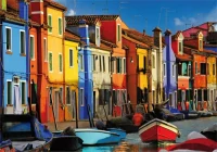 Grußkarte Bunte Häuser in Burano, Venedig