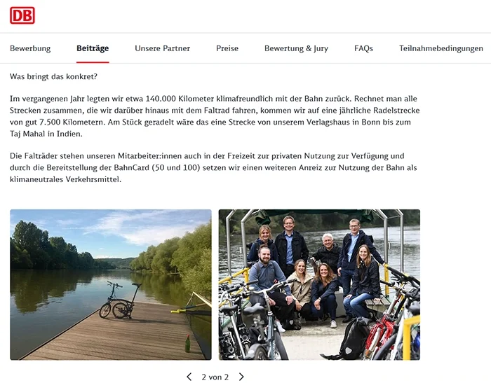 Verlagshaus Gutekunst gewinnt Climate Mobility Challenge der Deutschen Bahn