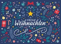 Postkarte Weihnachtsornamente