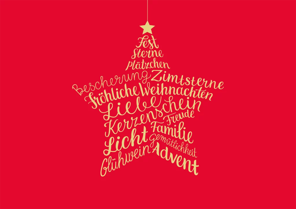Grußkarte M mit Briefumschlag. Motiv: Weihnachtsstern