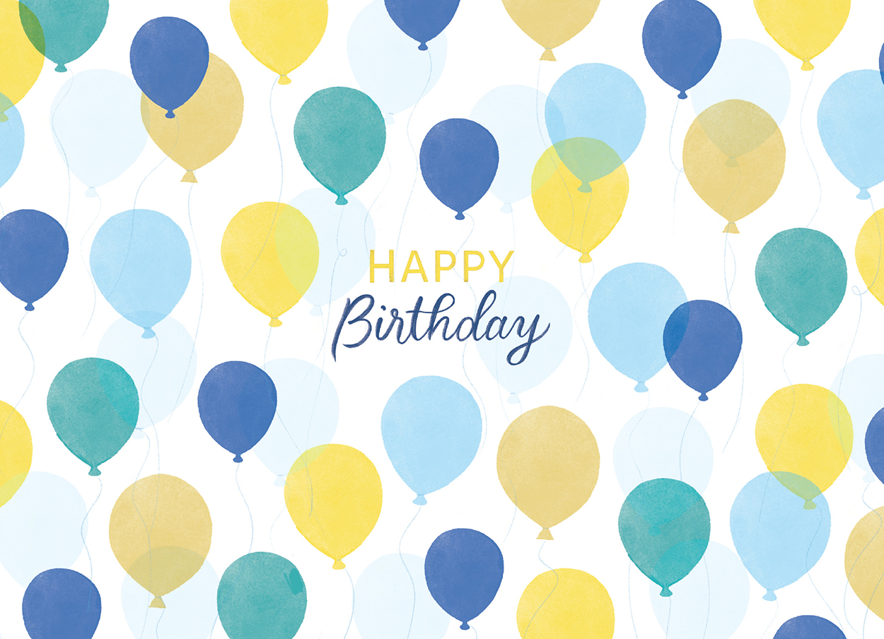 Einfache Postkarte ohne Briefumschlag. Motiv: Happy Birthday