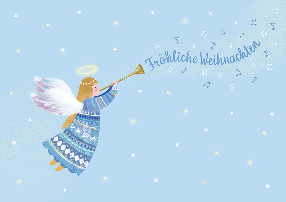 Grußkarte M mit Briefumschlag. Motiv: Weihnachtsengel