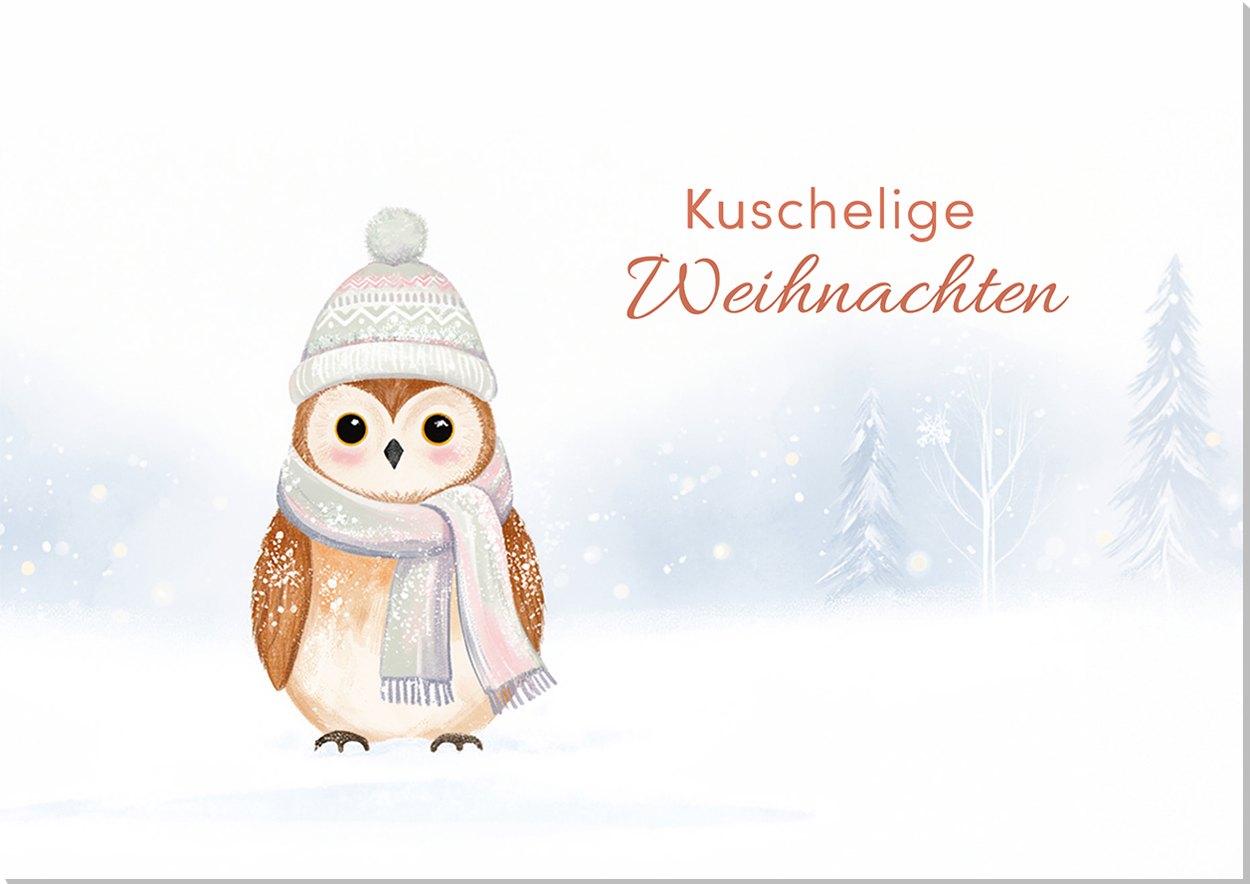 Grußkarte M mit Briefumschlag. Motiv: Kuschelige Weihnachten