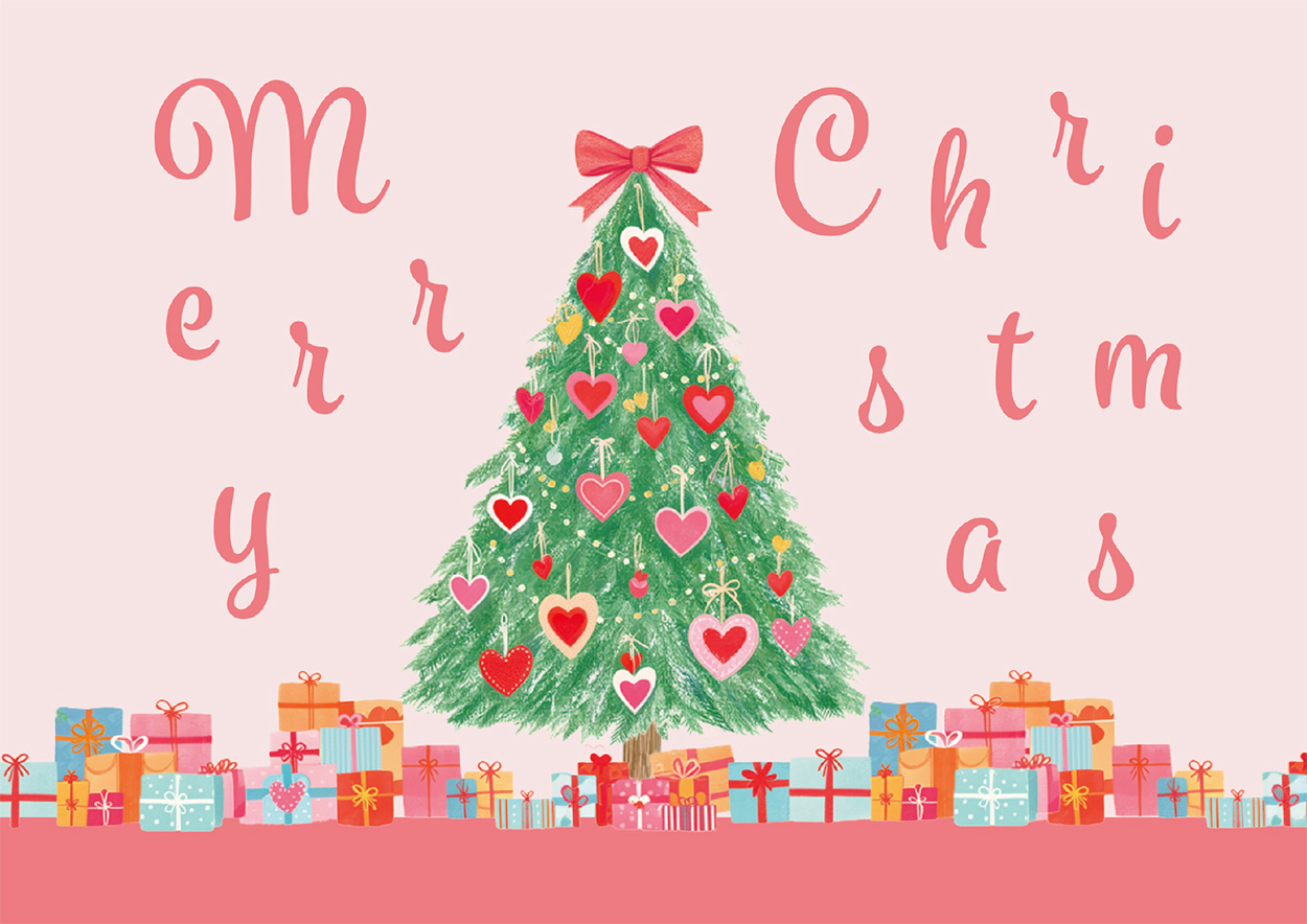 Grußkarte M mit Briefumschlag. Motiv: Merry Christmas
