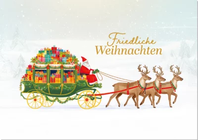 Grußkarte Weihnachtskutsche