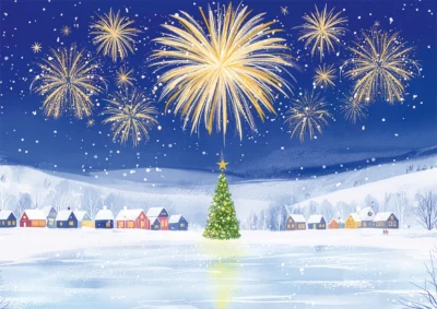 Grußkarte Weihnachtsfeuerwerk