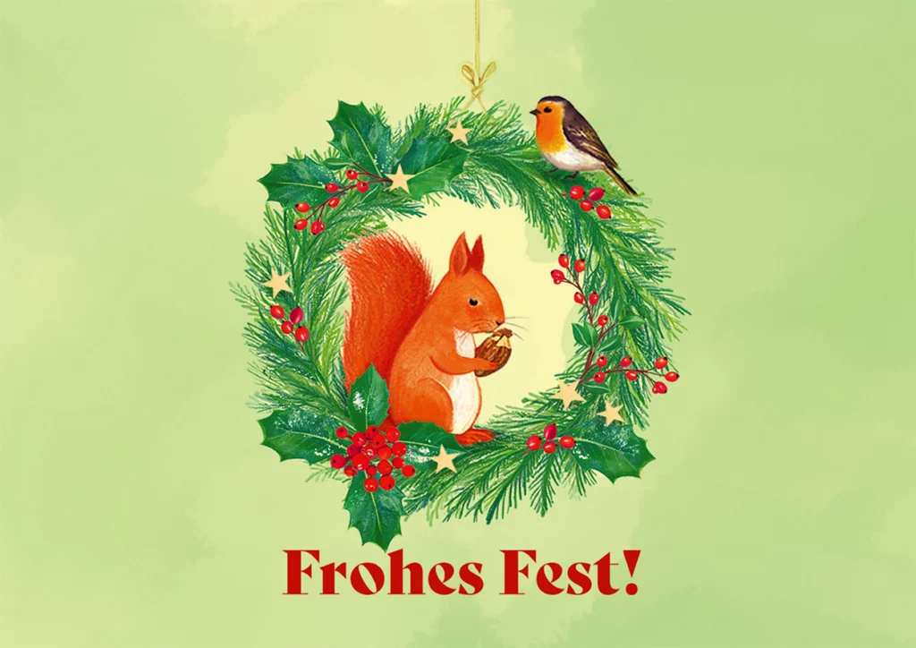 Grußkarte M mit Briefumschlag. Motiv: Frohes Fest