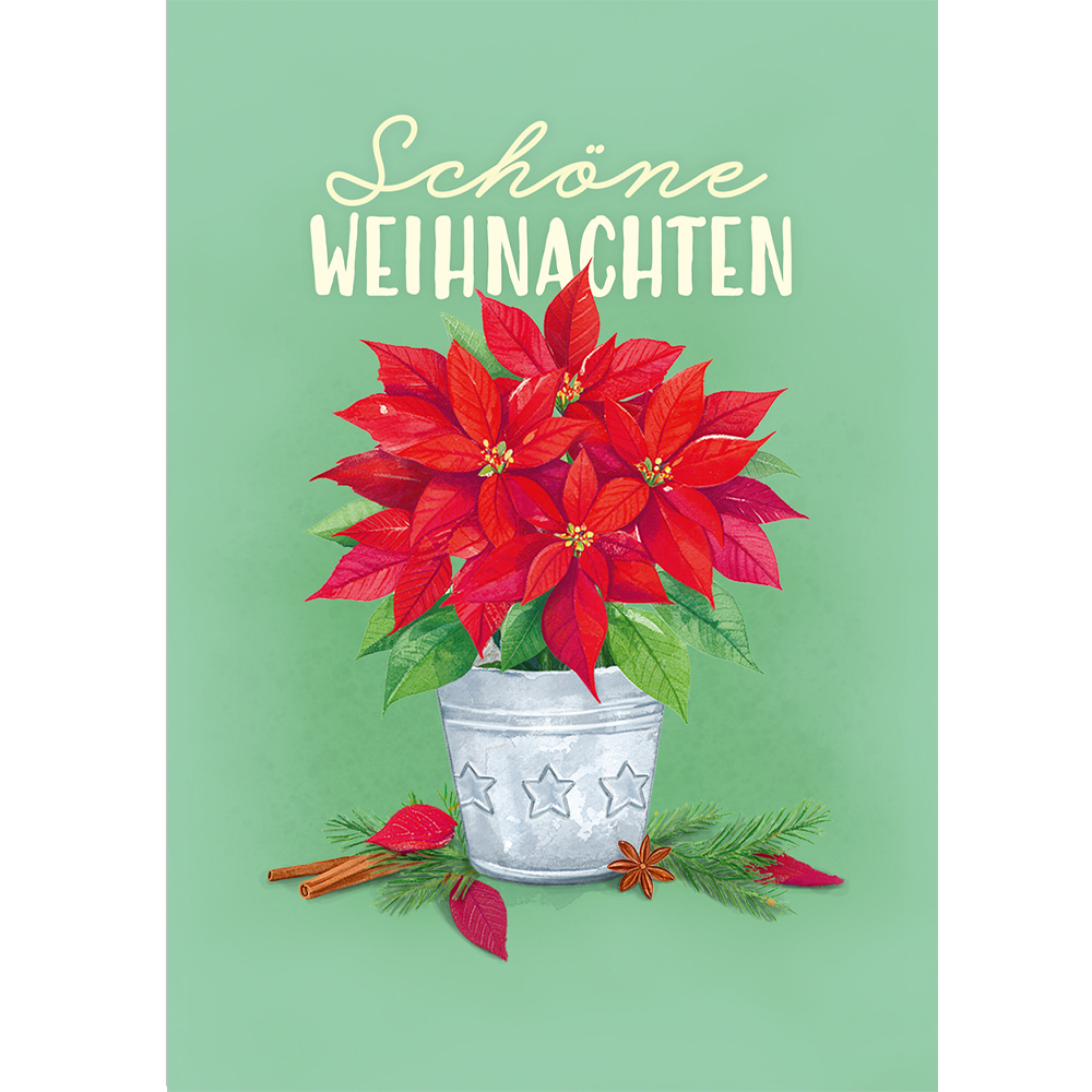 Grußkarte M mit Briefumschlag. Motiv: Weihnachtsstern